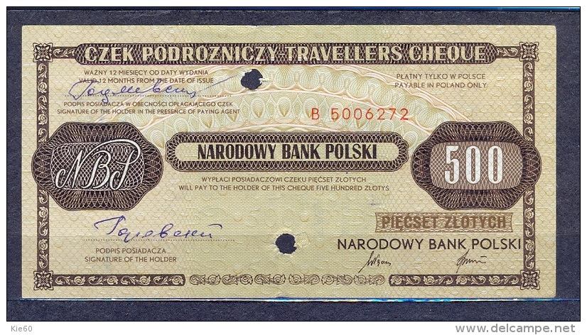 Poland  - 1988 - 500 Zl ..... Travelles Cheque - Poland