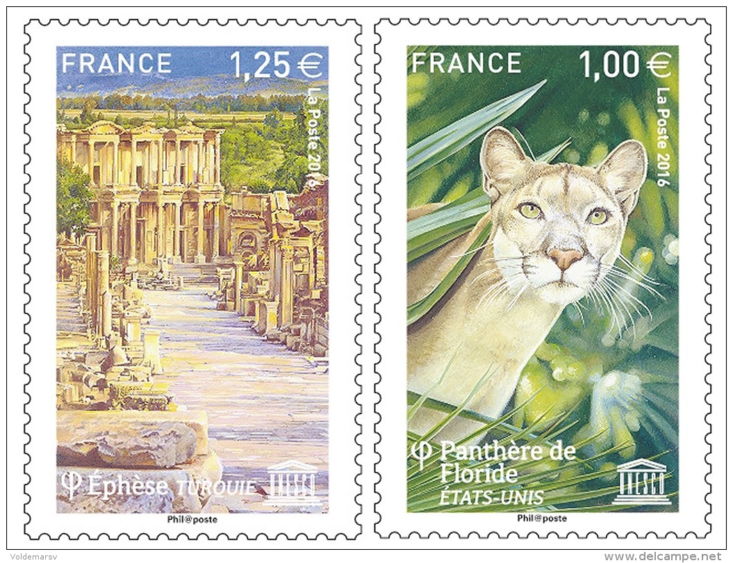 France (UNESCO) 2016 Mih. 77/78 Efes Ancient City. Fauna. Florida Panther MNH ** - Ungebraucht