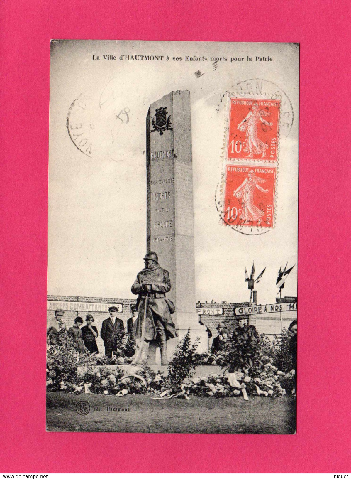 59 NORD, La Ville D'HAUMONT à Ses Enfants Morts Pour La Patrie, Animée, Guerre 14-18, (L. S.) - Altri & Non Classificati