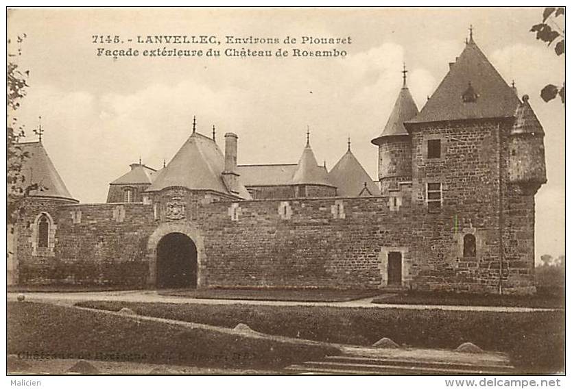 - Depts Div-ref LL70- Cotes D Armor - Lanvellec - Chateau De Rosambo - Façade Exterieure - Chateaux - Carte Bon Etat - - Lanvellec