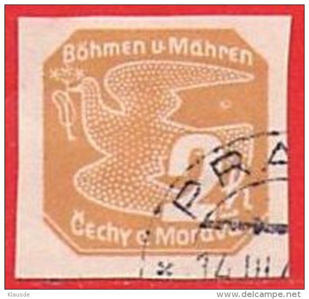 MiNr.42 O Deutschland Besetzungsausgaben II. Weltkrieg Böhmen Und Mähren - Gebraucht