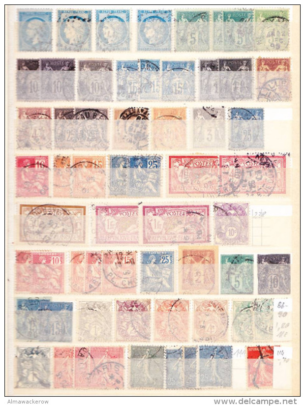 2016-0644 Collection France Mainly Used O In Lovely Old Album, See All 17 Scans! High Cv - Verzamelingen (in Albums)