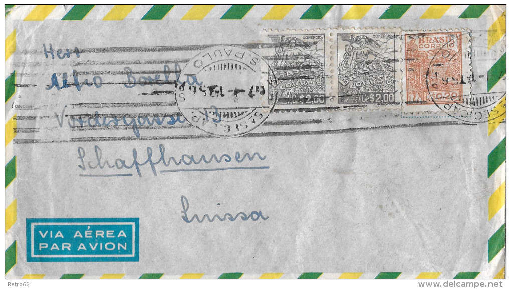 SAO PAULO - SCHAFFHAUSEN &#8594; Air Mail/Luftpostbrief 1956 - Lettres & Documents