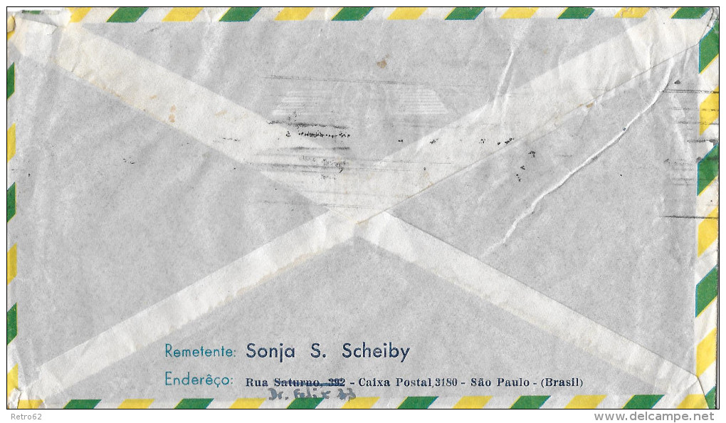 SAO PAULO - SCHAFFHAUSEN &#8594; Air Mail/Luftpostbrief 1956 - Lettres & Documents