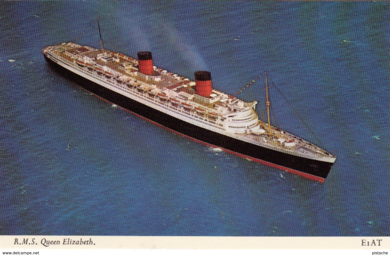 RMS Queen Elizabeth - Ocean Liner - Paquebot Boat Bateau - 2 Scans - Paquebots