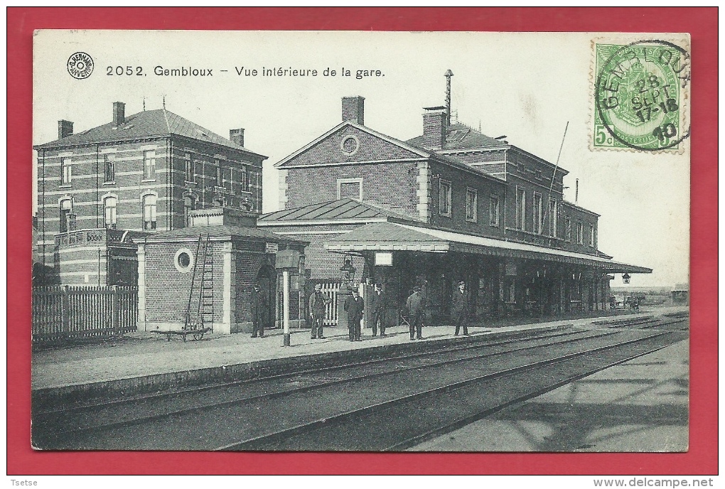 Gembloux - Vue Intérieure De La Gare ... Personnel De La Gare - 1910 ( Voir Verso ) - Gembloux