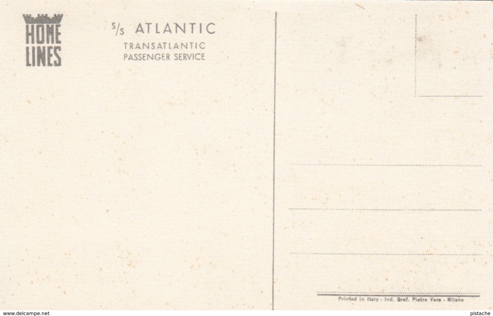 SS Atlantic Vessel - Ocean Liner - Cruise Ship - Paquebot Boat Bateau - 2 Scans - Steamers