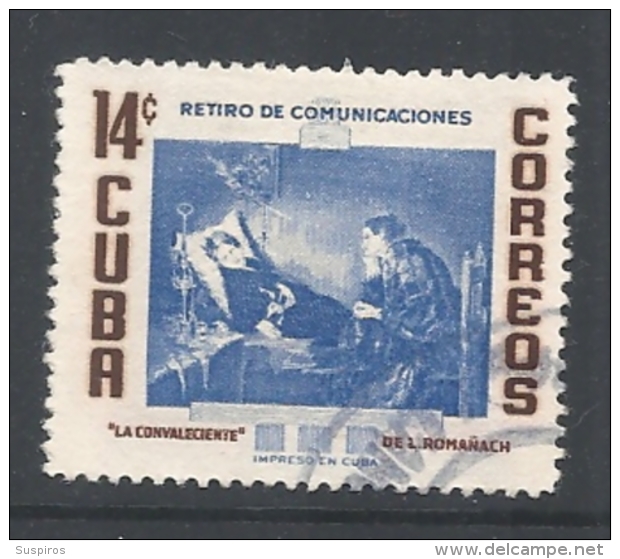 CUBA   1957 Retirement Fund For Postal Employees " LA CONVALECIENTE " DE L. ROMAÑAK-    USED - Gebraucht