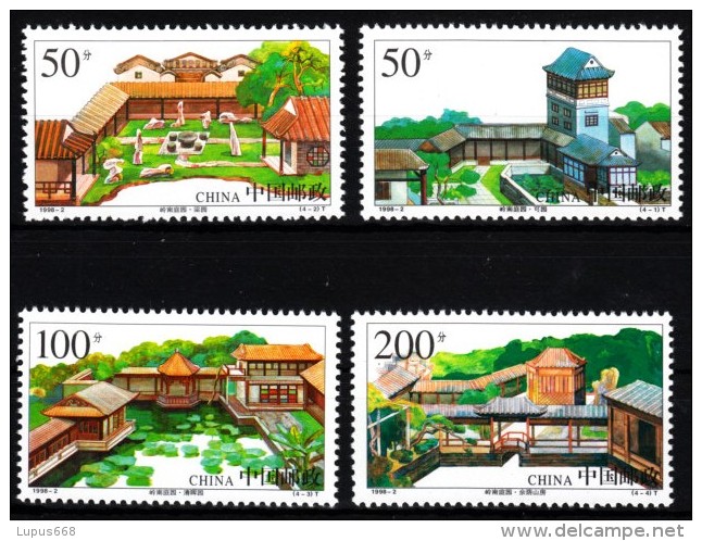 China, VR 1998  MiNr. 2876/ 2879 **/ Mnh  Lingnan- Gärten - Neufs