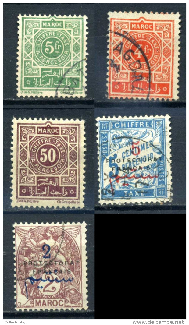 ULTRA RARE FRANCE TAXES MAROC FRANCAISE FISCAL 4+5FR +50+2+5 OVERPRINT MAROC STAMP TIMBRE - Collections