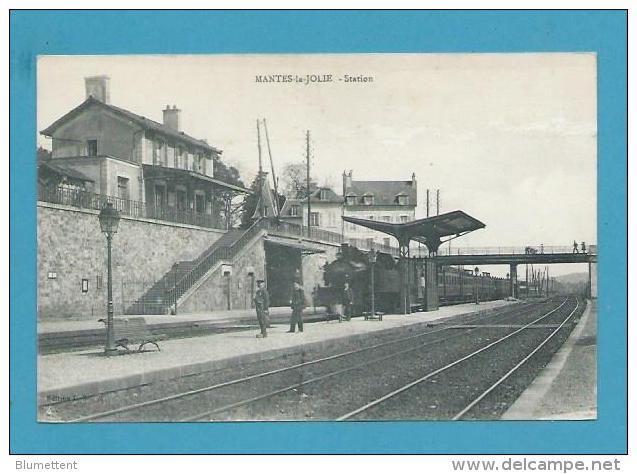 CPA Chemin De Fer Train Gare MANTES LA JOLIE 78 - Mantes La Jolie