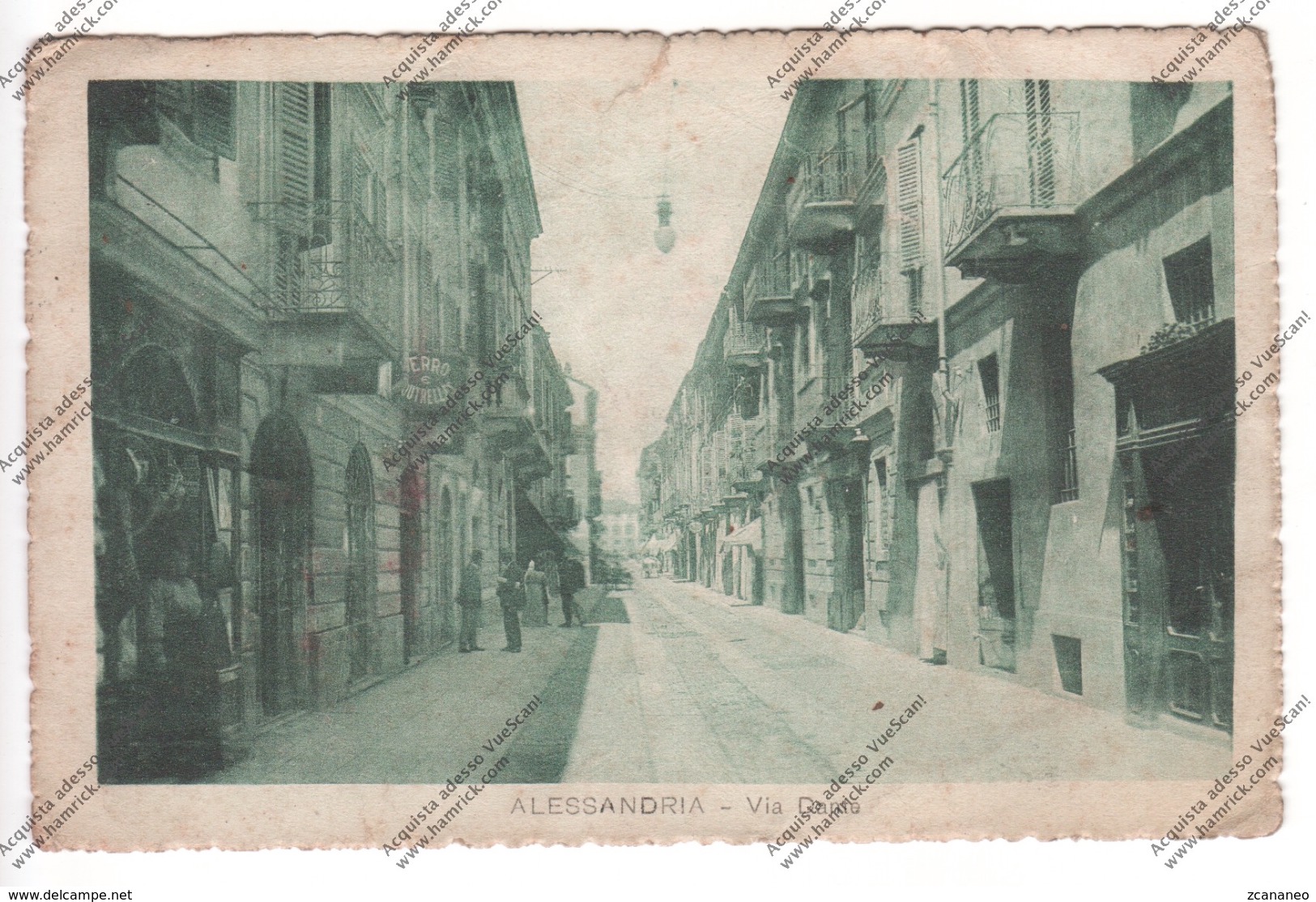 CARTOLINA DI ALESSANDRIA - VIA DANTE - DA ALESSANDRIA A ZONA DI GUERRA - - Alessandria