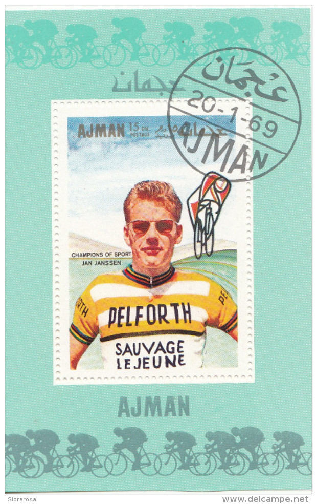 Bf. 83 Ajman 1969 Ciclismo Cycling Jan Janssen Foglietto Perf. Nuovo Preoblit. - Ciclismo