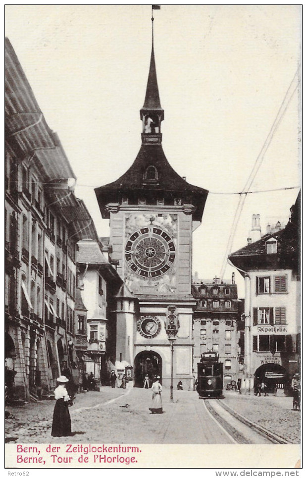 ZEITGLOCKENTURM &#8594; Passanten Warten Auf Das Tram, Ca.1920 - Sonstige & Ohne Zuordnung