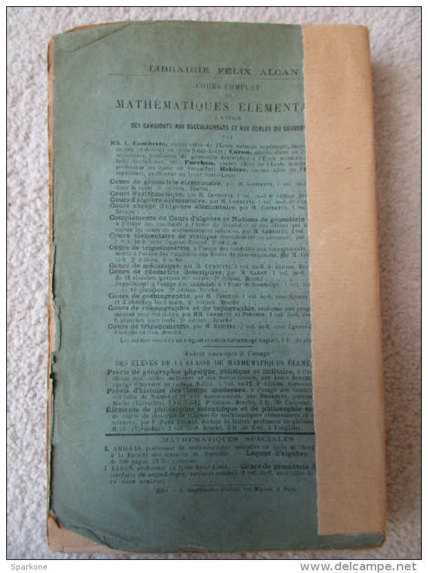 Compléments Du Cours D'algèbre (E. Combette) éditions Félix Alcan De 1896 - Über 18