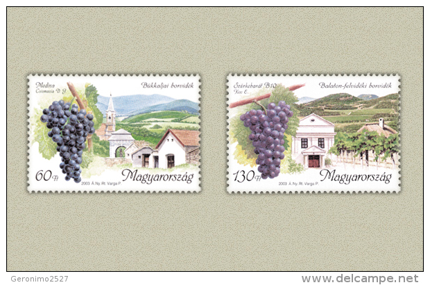 HUNGARY 2003 HISTORY Plants Grapes WINE REGIONS - Fine Set MNH - Ongebruikt