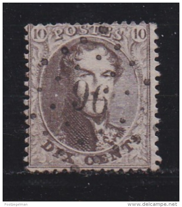 BELGIUM, 1863, Used Stamp(s), Leopold !, Brown 10 Cent, MI 11, #10257, - 1863-1864 Medallions (13/16)