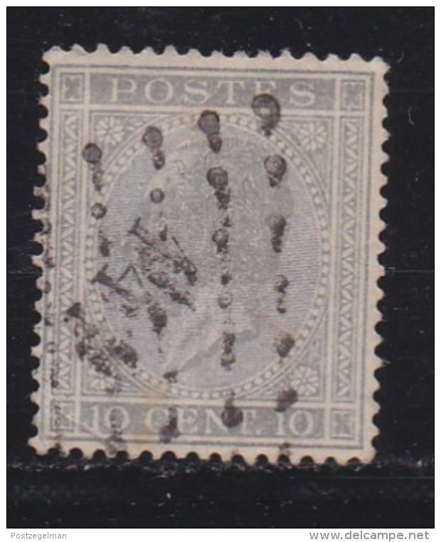 BELGIUM, 1865, Used Stamp(s), Leopold !, Grey 10 Cent, MI 14, #10259, - 1865-1866 Profile Left