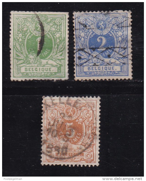 BELGIUM, 1869, Used Stamp(s), Definitives,  MI 23=26, #10262, 3 Valuesonly - 1869-1888 Lion Couché