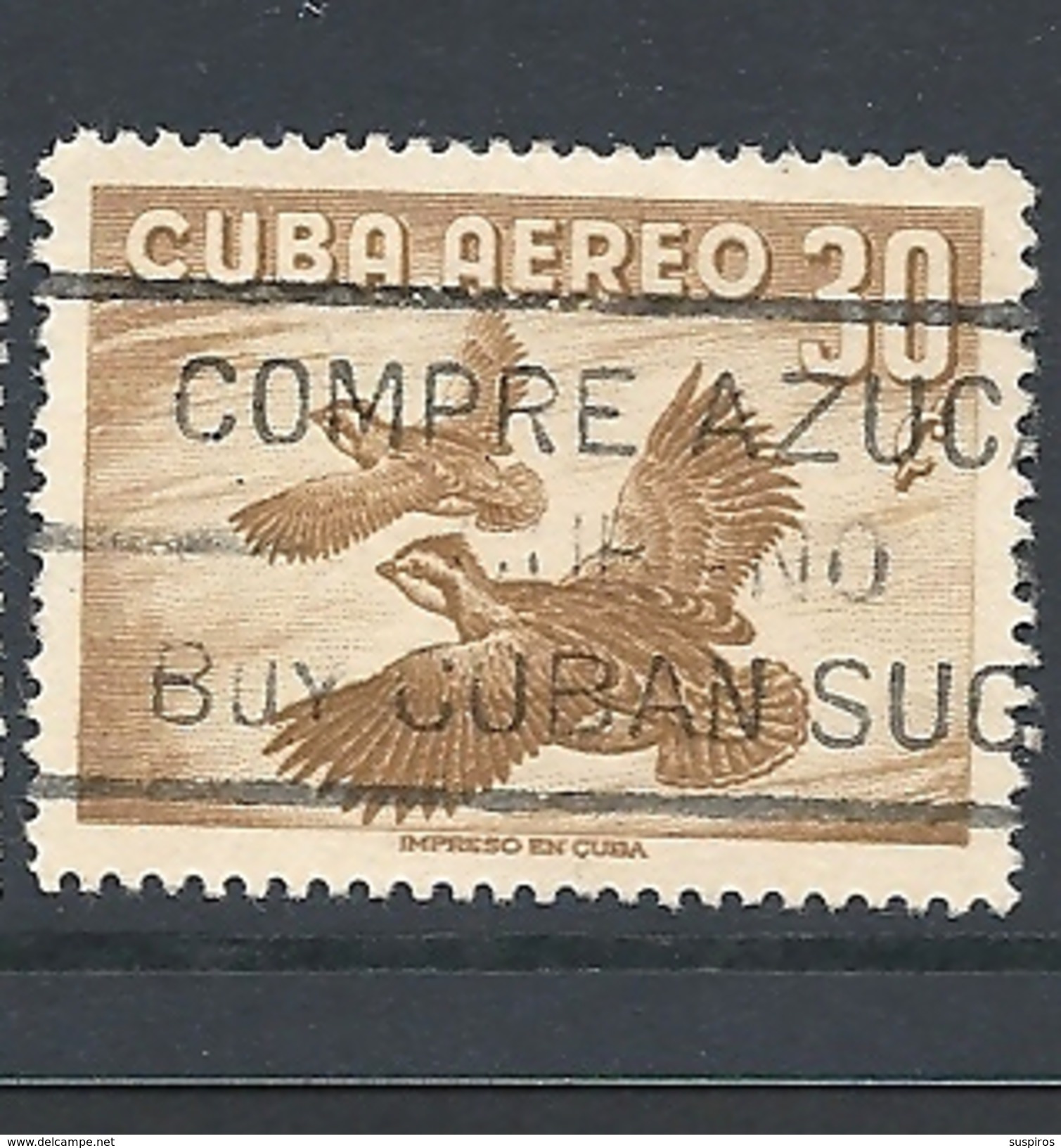 CUBA      1956 Airmail - Birds      AIRMAIL     USED   Colinus Virginianus - Gebraucht