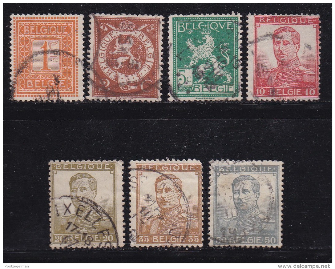 BELGIUM, 1912, Used Stamp(s), Definitives, Without Strip, MI 89=99,  #10277, 7 Values - Other & Unclassified