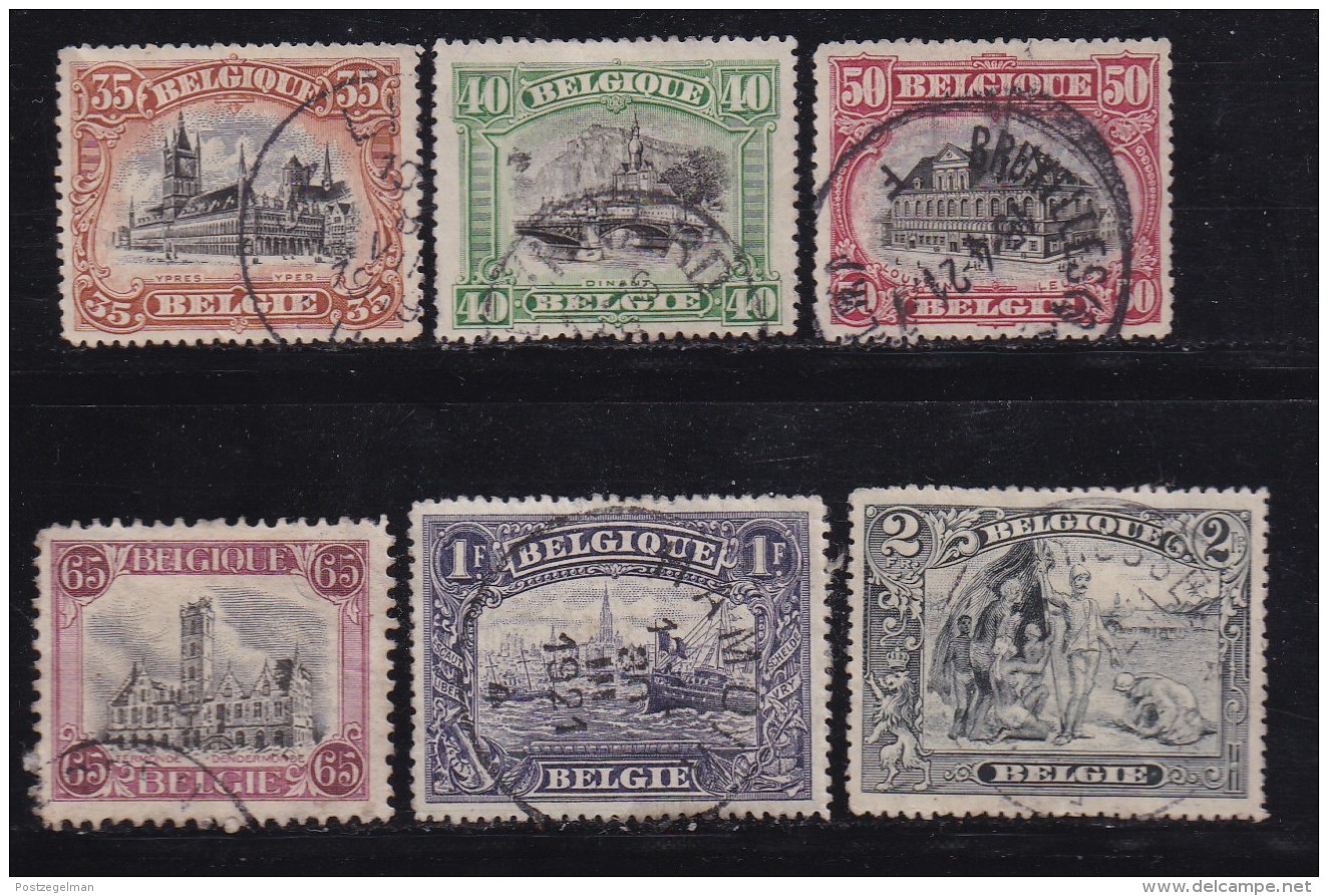 BELGIUM, 1915, Used Stamp(s), Monuments, MI 121=128,  #10281, 6 Values Only - 1914-1915 Red Cross