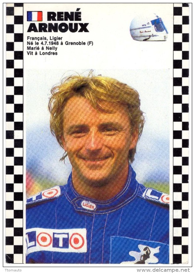 René Arnoux  -  Pilot F1 Ligier  -  Carte Postale - Grand Prix / F1