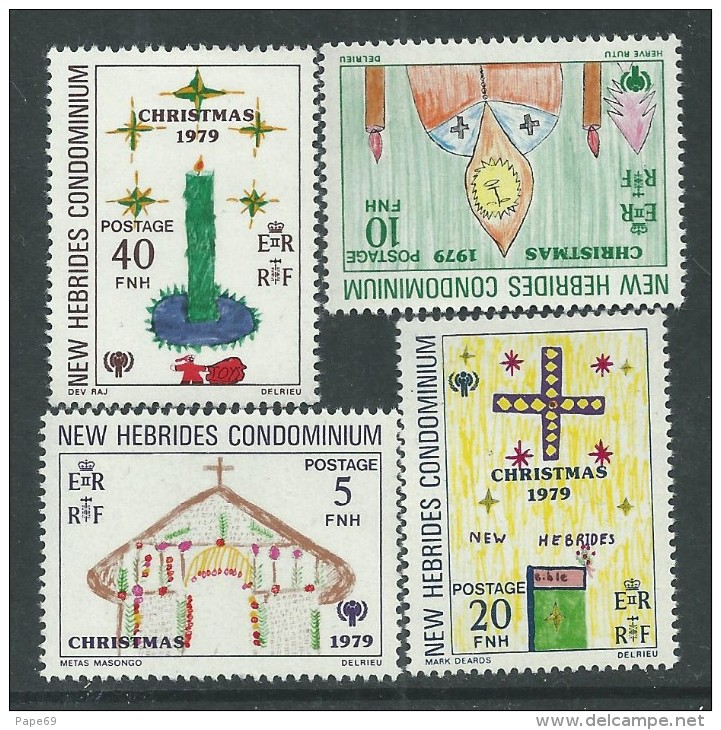 Nouvelles Hébrides N° 571 / 74 XX Noël Et Année Intern De L'enfant, Les 4 Valeurs  Légende Anglaise Sans Charnière TB - Nuovi