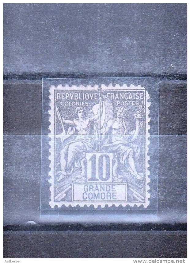 GRANDE COMORES - N° 10 Année 1897 10 C. Noir Sur Gris Violet (oblitéré) - Oblitérés