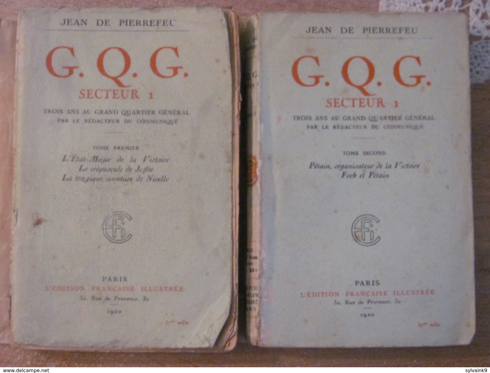 1920 Jean De Pierrefeu GQG Secteur 1 2 Tomes - 1901-1940