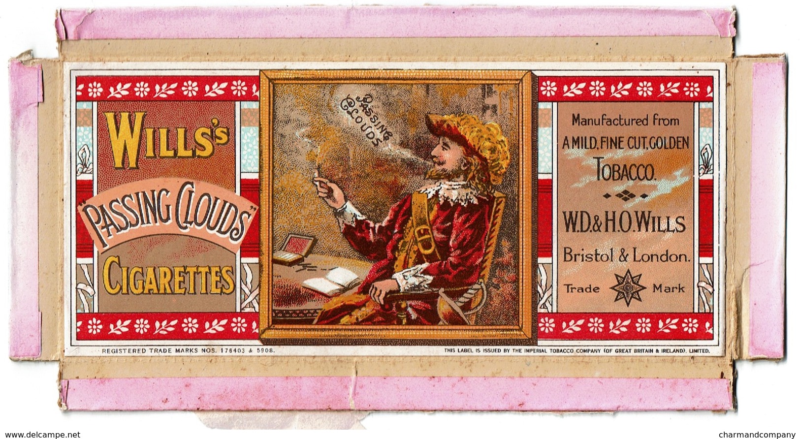 Inner Label, étiquette Intérieure, WILL's Passing Clouds Cigarettes, W.D. & H.O. WILLS, Bristol & London - 3 Scans - Advertising Items