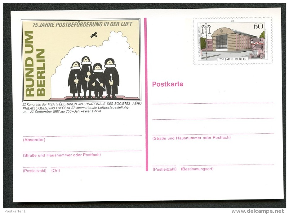 BERLIN P127 Postkarte LUPOSTA** 1987 - Postkaarten - Ongebruikt