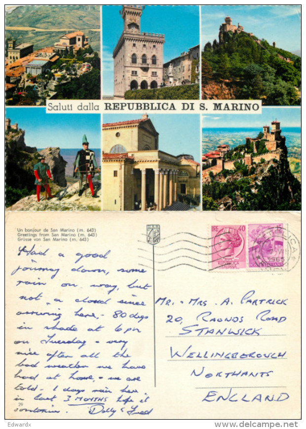 Multiview, San Marino Postcard Posted 1965 Stamp - San Marino