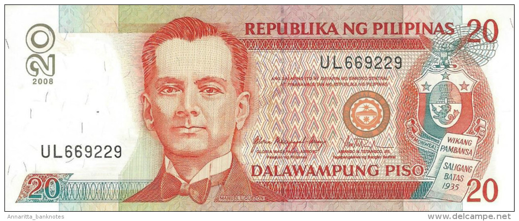 PHILIPPINES 20 PISO (PESOS) 2008 P-182s UNC  [PH1042s] - Philippines