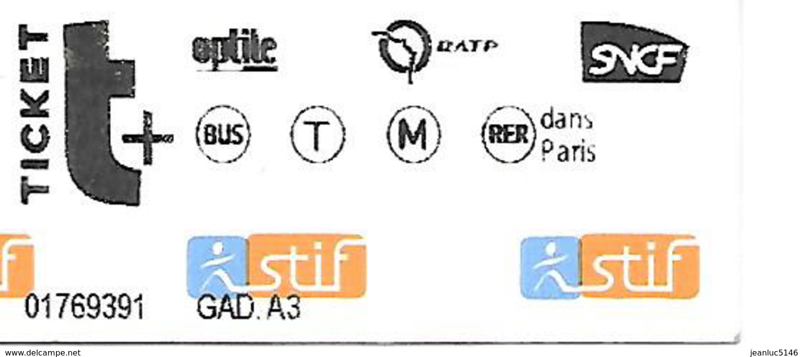 Ticket STIF T+ 2014 - Europe