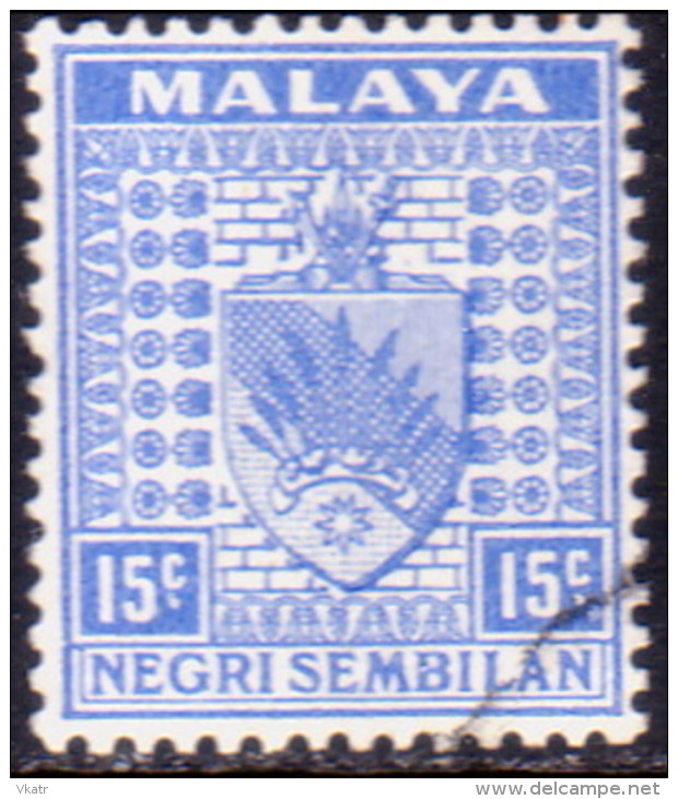 MALAYA NEGRI SEMBILAN 1941 SG #32 15c Used CV £60 - Negri Sembilan