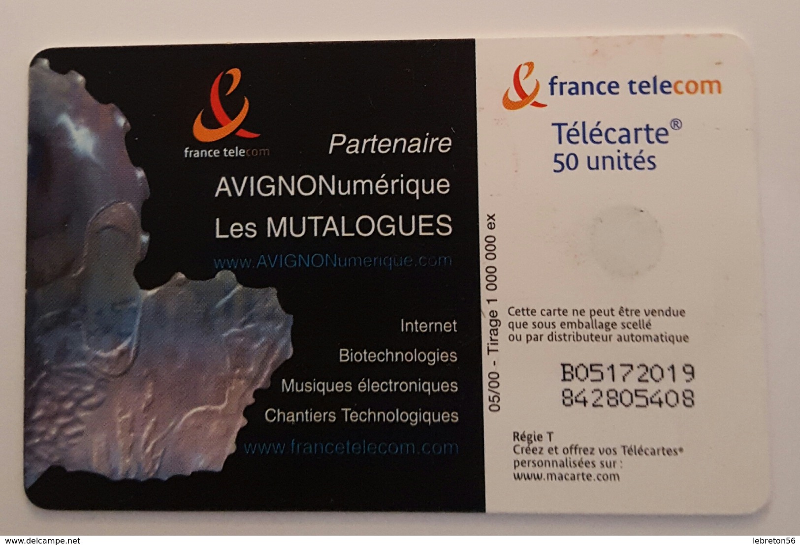 TELECARTE 50 U TIRAGE 1000 000 EX - 2000