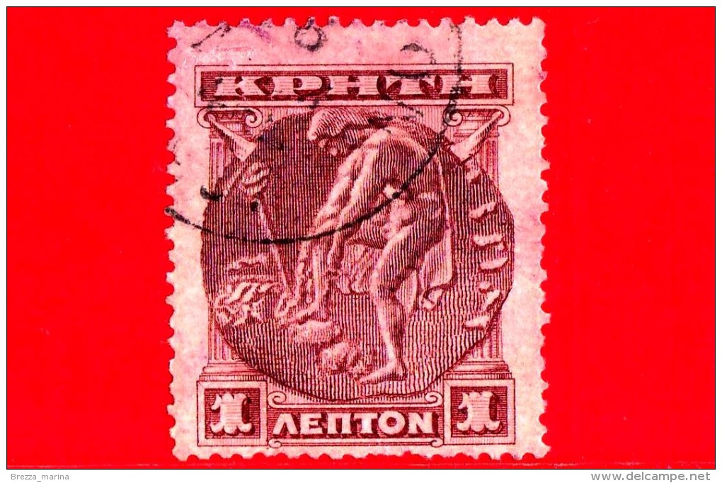 CRETA - Usato - 1900 - Emissione Definitiva - Hermes - 1 - Creta