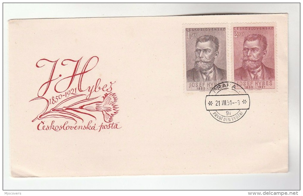 1951 CZECHOSLOVAKIA FDC Stamps HYBES Journalist Cover - FDC