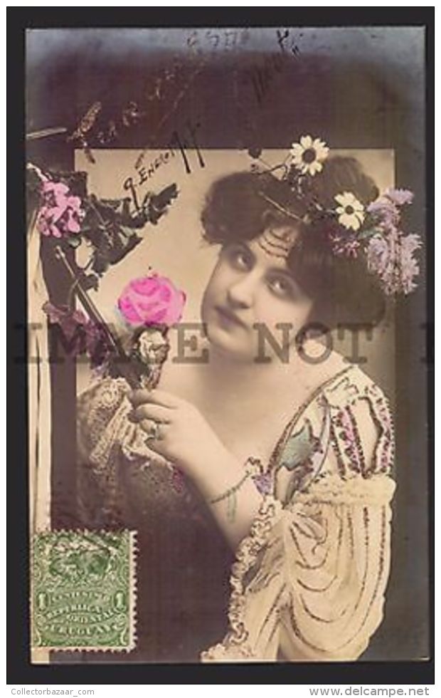Woman Wizard Magician  HALLOWEEN  Ca 1905 Original Period Photo Postcard RPPC - Photographie