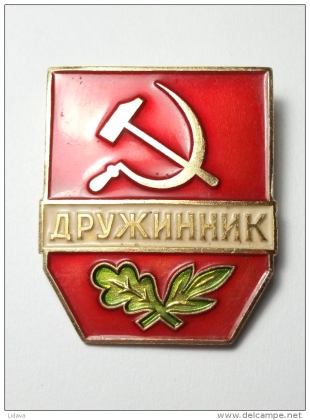 Soviet Union POLICE Assistant Militia USSR Insignia Badge MVD MIA Voluntary National Teams - Police