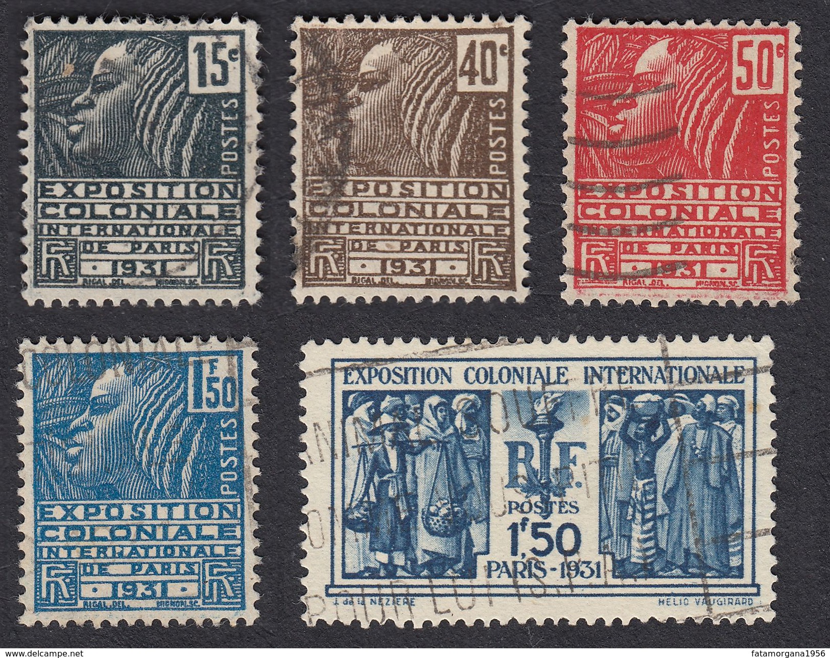 FRANCE Francia Frankreich - 1930 - Yvert 270/274 - Expo Coloniale,  Série Complète Oblitérée. - Usati