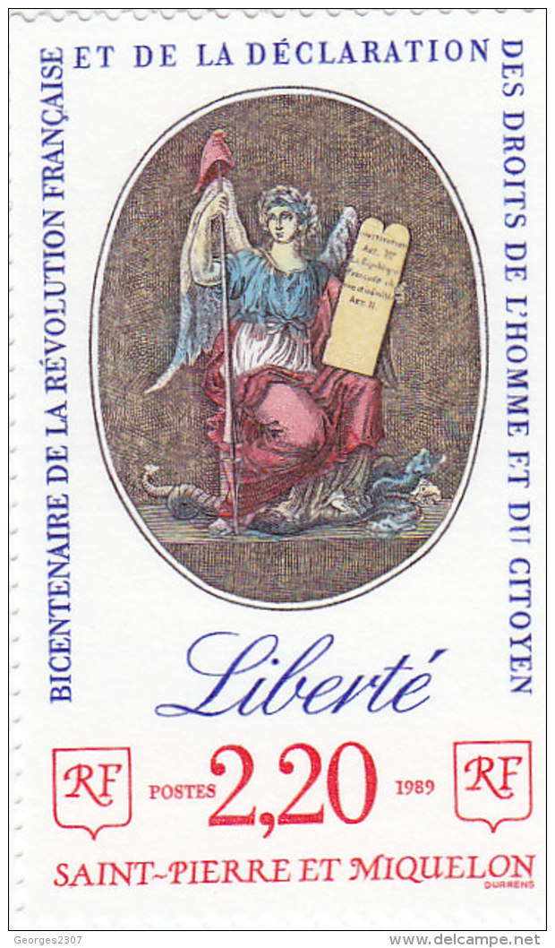 St  Pierre & Miquelon: 3 Timbres Postes Liberté, égalité, Fraternité - Neufs - Unused Stamps