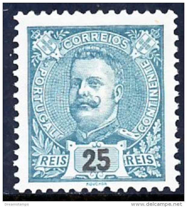 !										■■■■■ds■■ Portugal 1895 AF#131(*) D.Carlos Mouchon 25 Réis Green (x0043) - Ungebraucht