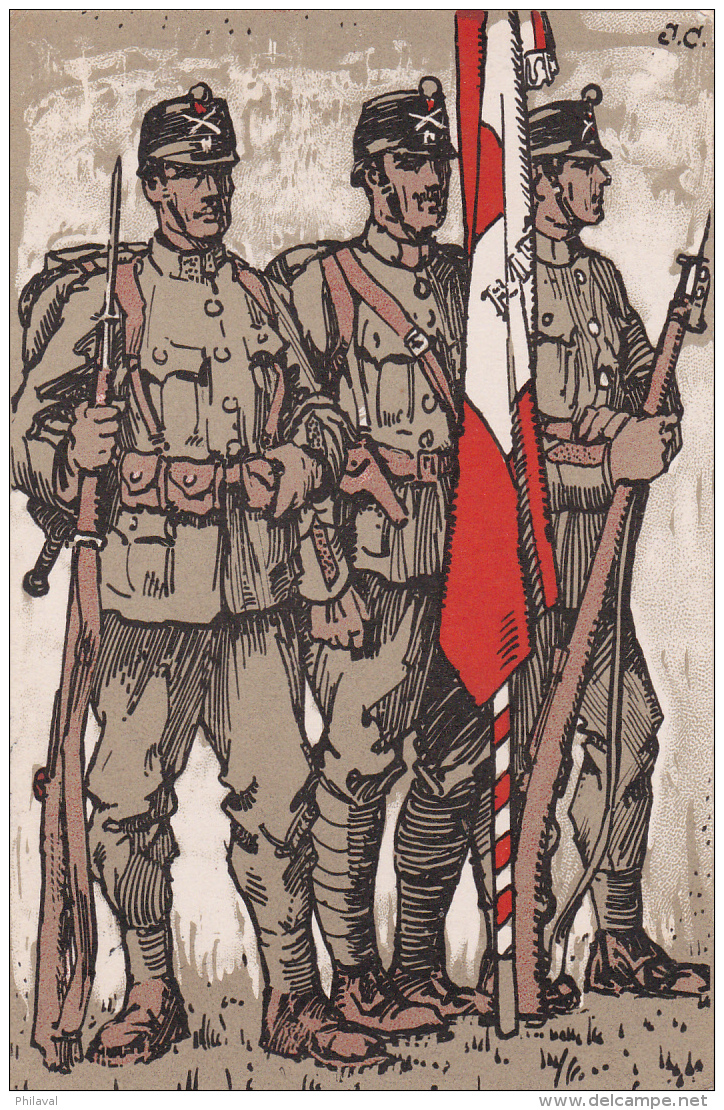 Oblitération Militaire Sur Carte Postale éditée Au Profit Des Soldats Sans Travail De Genève : Dailly - Postmarks