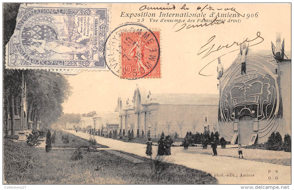 80-AMIENS- EXPOSITION INTERNATIONALE D'AMIENS, VUE D'ENSEMBLE DES PALAIS 1906 - Amiens