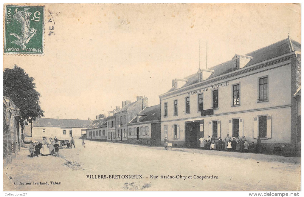 80-VILLERS-BRETONNEUX- RUE ARSENE-OBRY ET COOPERATIVE - Villers Bretonneux