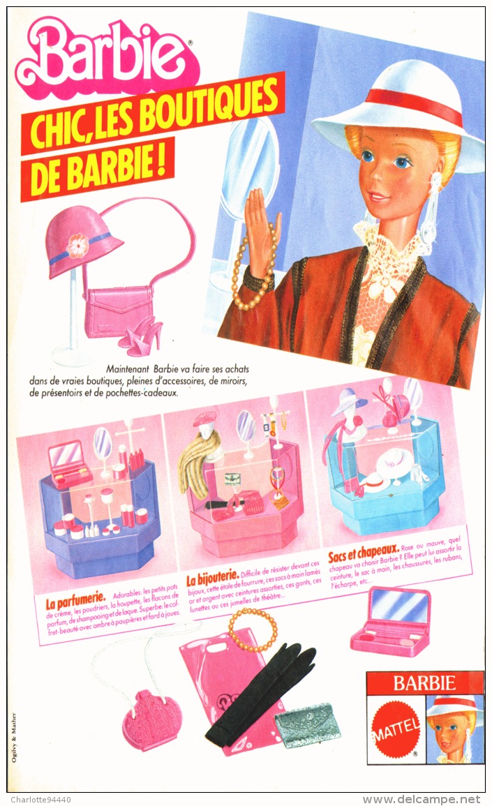 PUB  POUPEE " BARBIE " De MATTEL 1983 (12) - Barbie