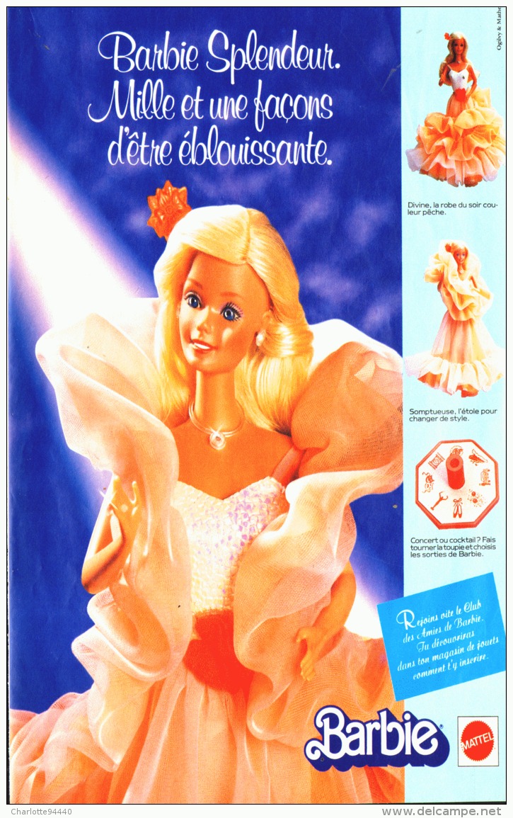 PUB  POUPEE " BARBIE " De MATTEL 1985 (13) - Barbie