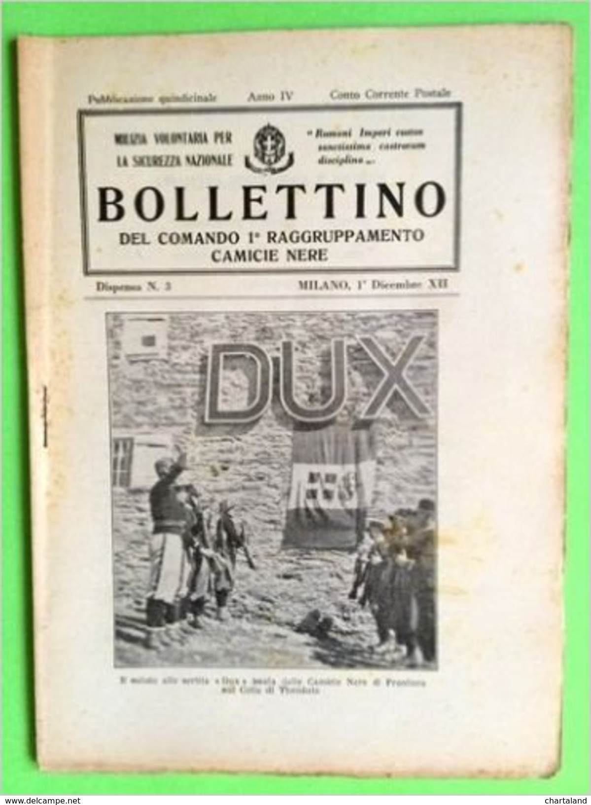 MVSN - Bollettino Del Comando 1° Raggruppamento Camicie Nere N° 3 - 1934 - Storia, Biografie, Filosofia